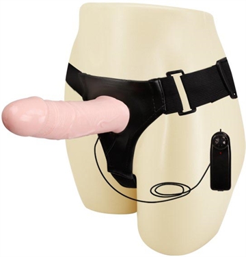Mens Strap-on penisforstørrende dildo vibrator 52-96cm