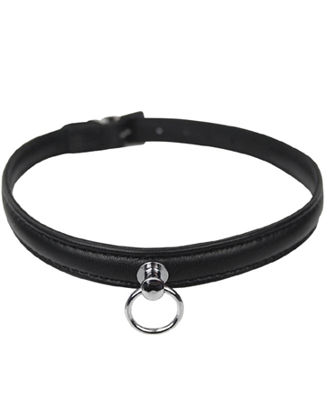 WOLT W-707  Hotgirl Smalt sort lammeskinds halsbånd 36,5-44,5cm
