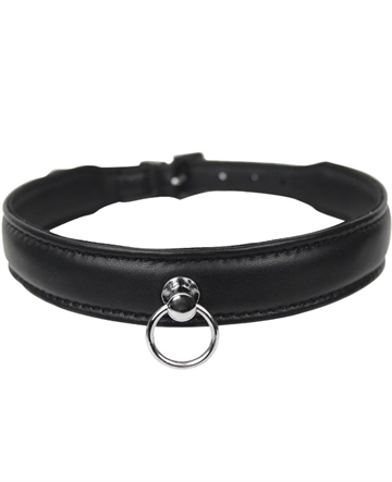 Hotgirl Sort lammeskinds halsbånd 36,5-44,5cm